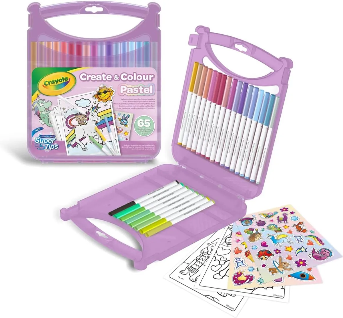 Crayola SuperTips Afwasbare Stiften - Pastel - 65 Stuks