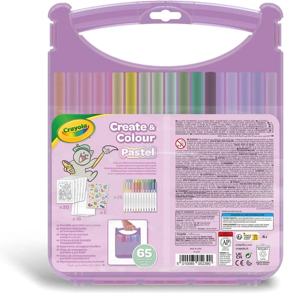 Crayola SuperTips Afwasbare Stiften - Pastel - 65 Stuks