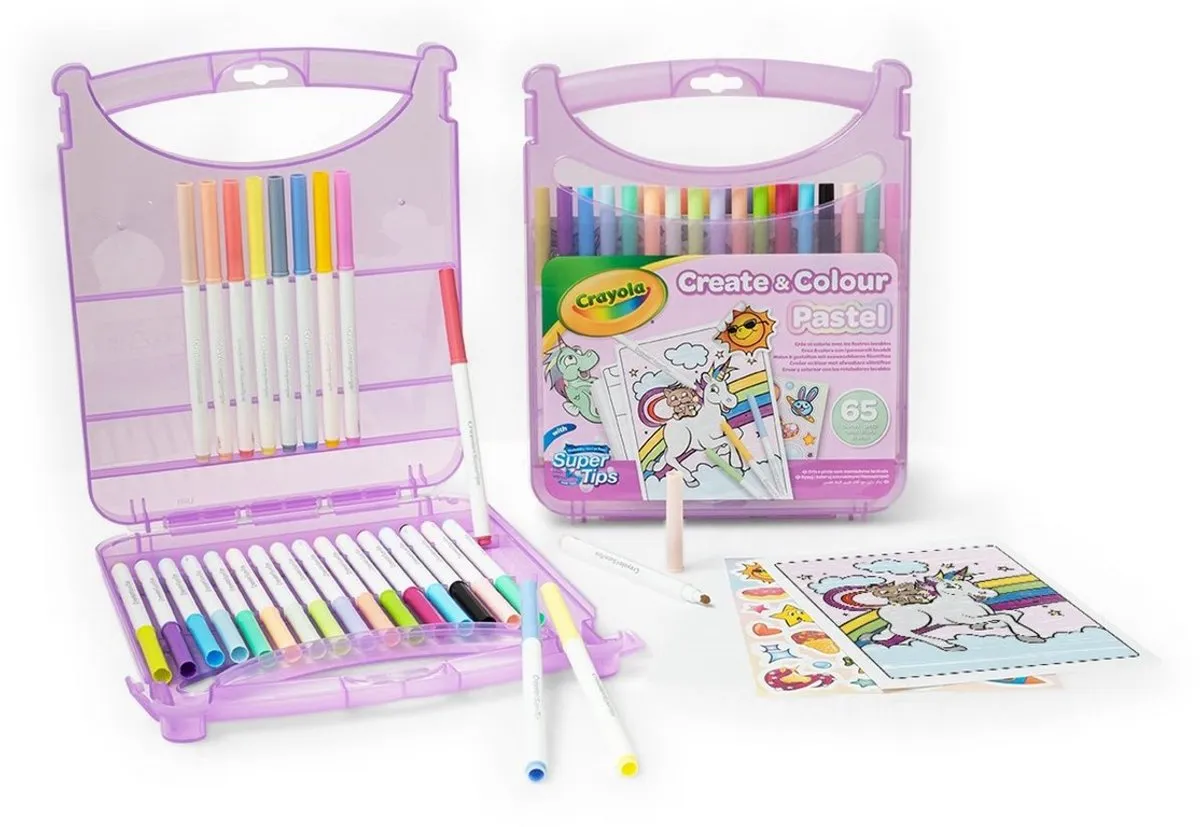 Crayola SuperTips Afwasbare Stiften - Pastel - 65 Stuks