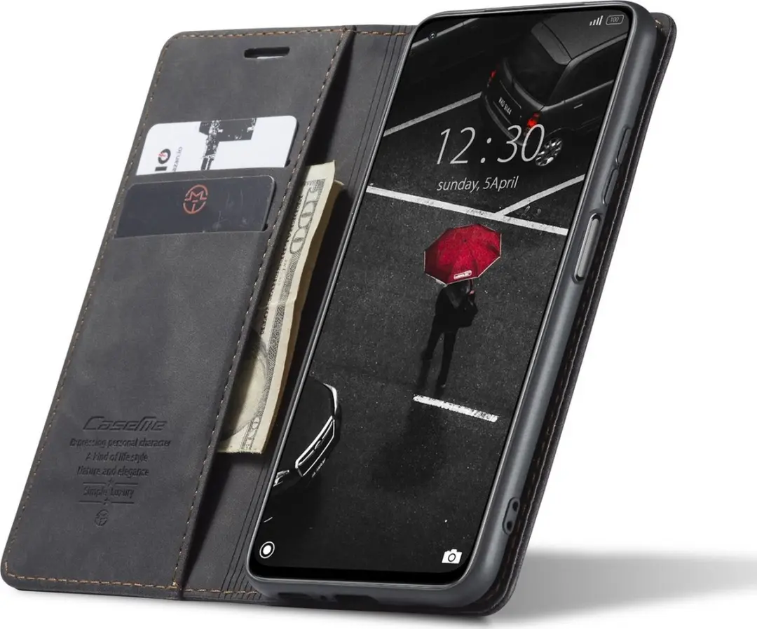 Caseme 013 Bookcase Portemonneehoesje Xiaomi Mi 10T - 2 Pasjes - Zwart