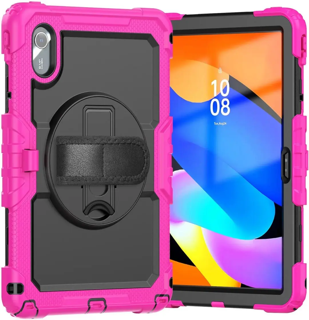 Selected Hoes Lenovo Tab K11 Gen 2 - Roze - Screenprotector & 360° Draaibare Handriem