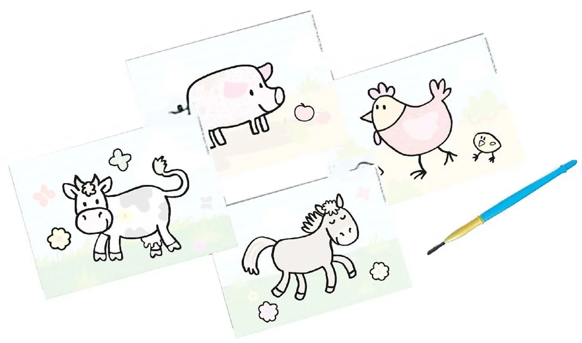SES Creative My First Kleuren met Water Boerderijdieren - 5 Stuks