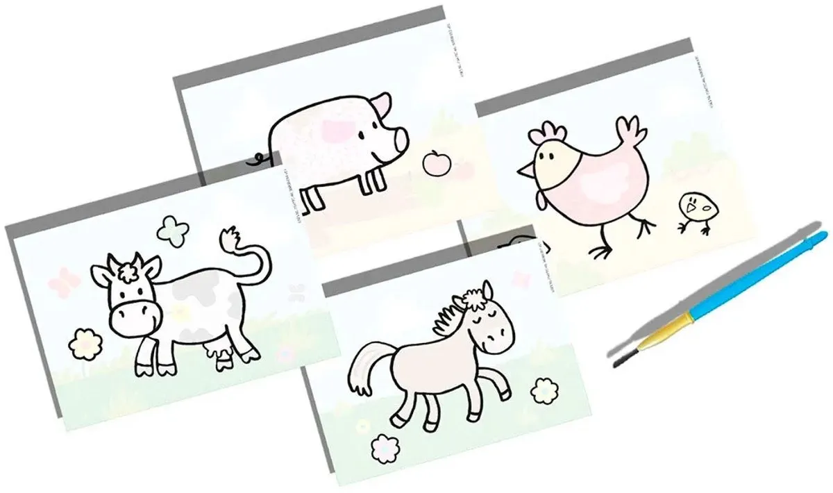 SES Creative My First Kleuren met Water Boerderijdieren - 5 Stuks