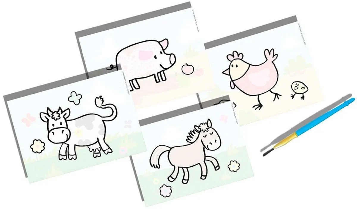 SES Creative My First Kleuren met Water Boerderijdieren - 5 Stuks