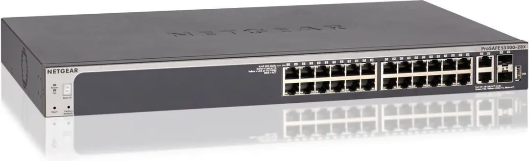 Netgear GS728TX Switch - 28 Poorten - 256 VLANs - Zwart