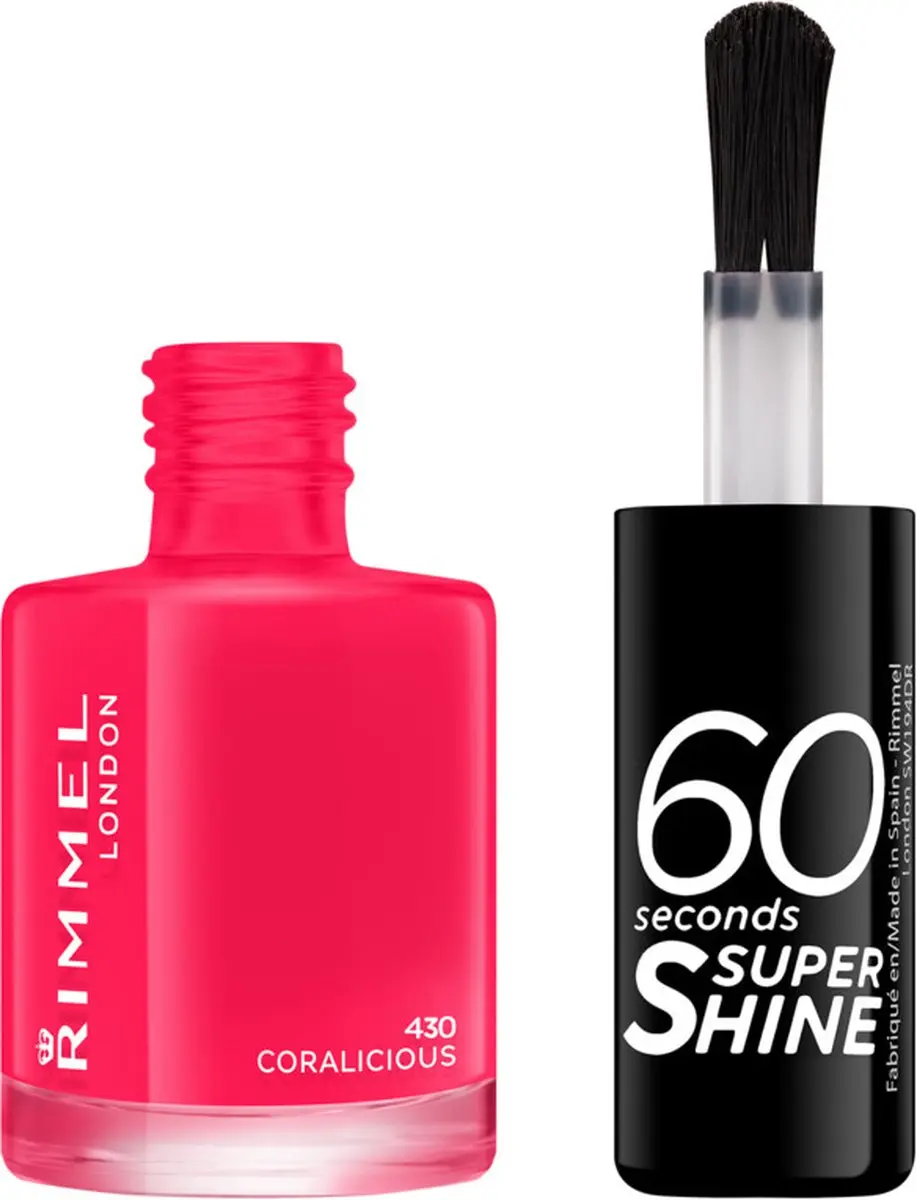 Rimmel London 60 Seconds SuperShine Nagellak 430 Coralicious - 24ml (3x8ml)