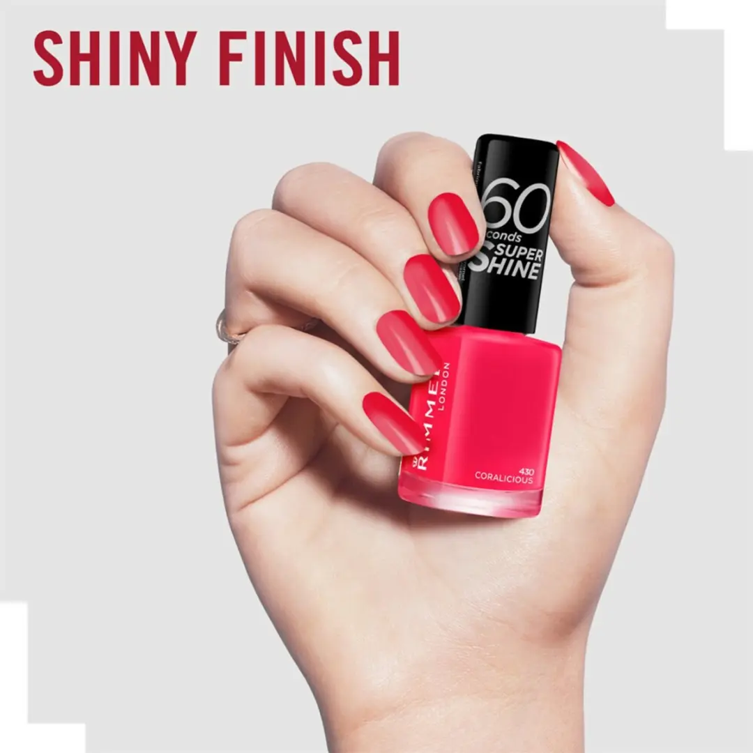 Rimmel London 60 Seconds SuperShine Nagellak 430 Coralicious - 24ml (3x8ml)