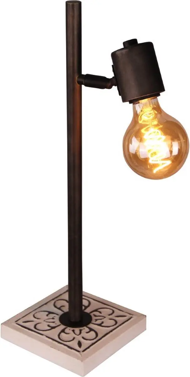 Brilliant Azulejo Bureaulamp Vagos 28W - Bruin/Wit