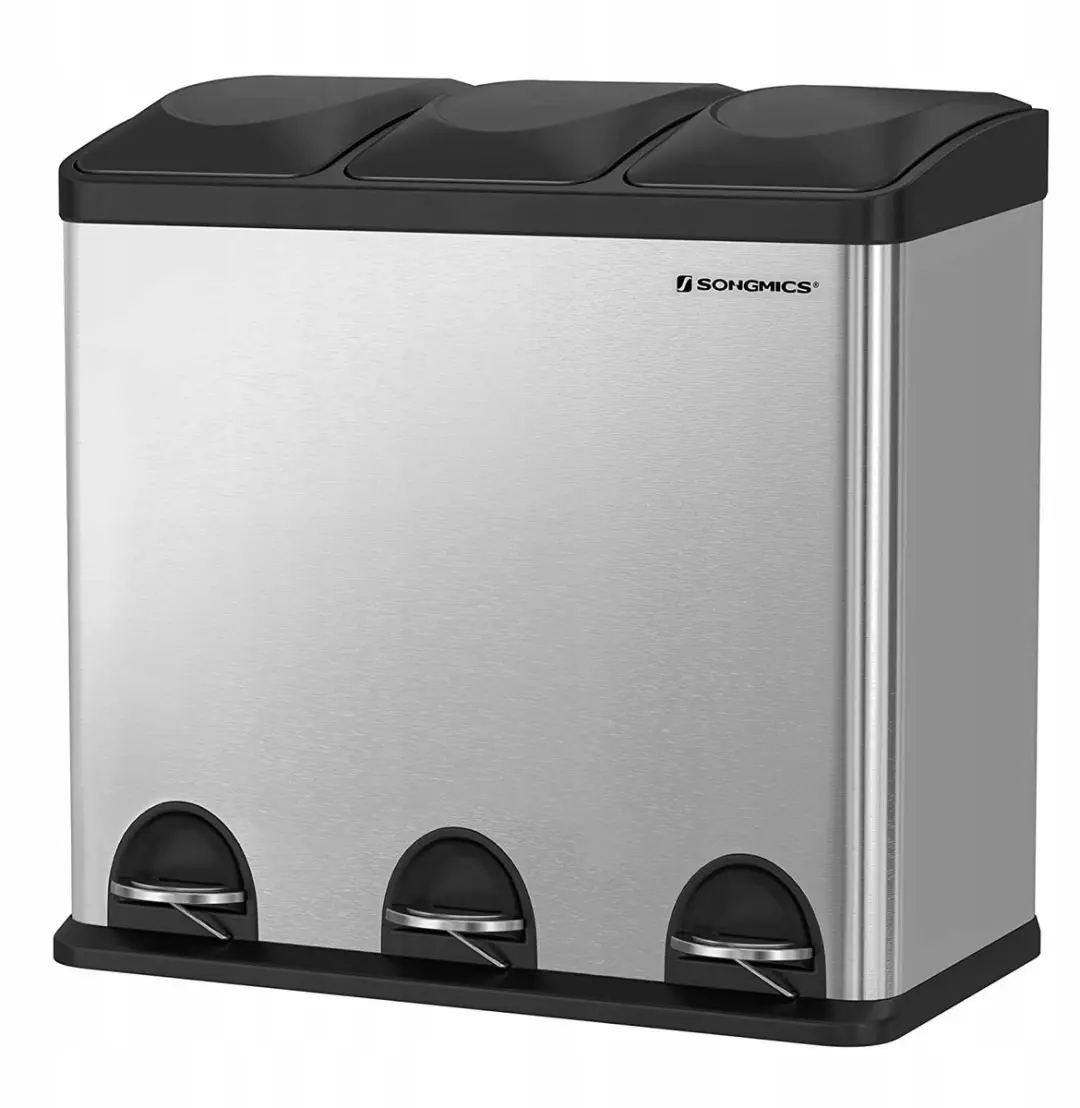 Songmics Metalen Afvalbak 54L