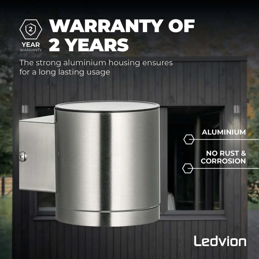 LEDVION Solar LED Wandlamp Arche 0.5W - RVS - IP44