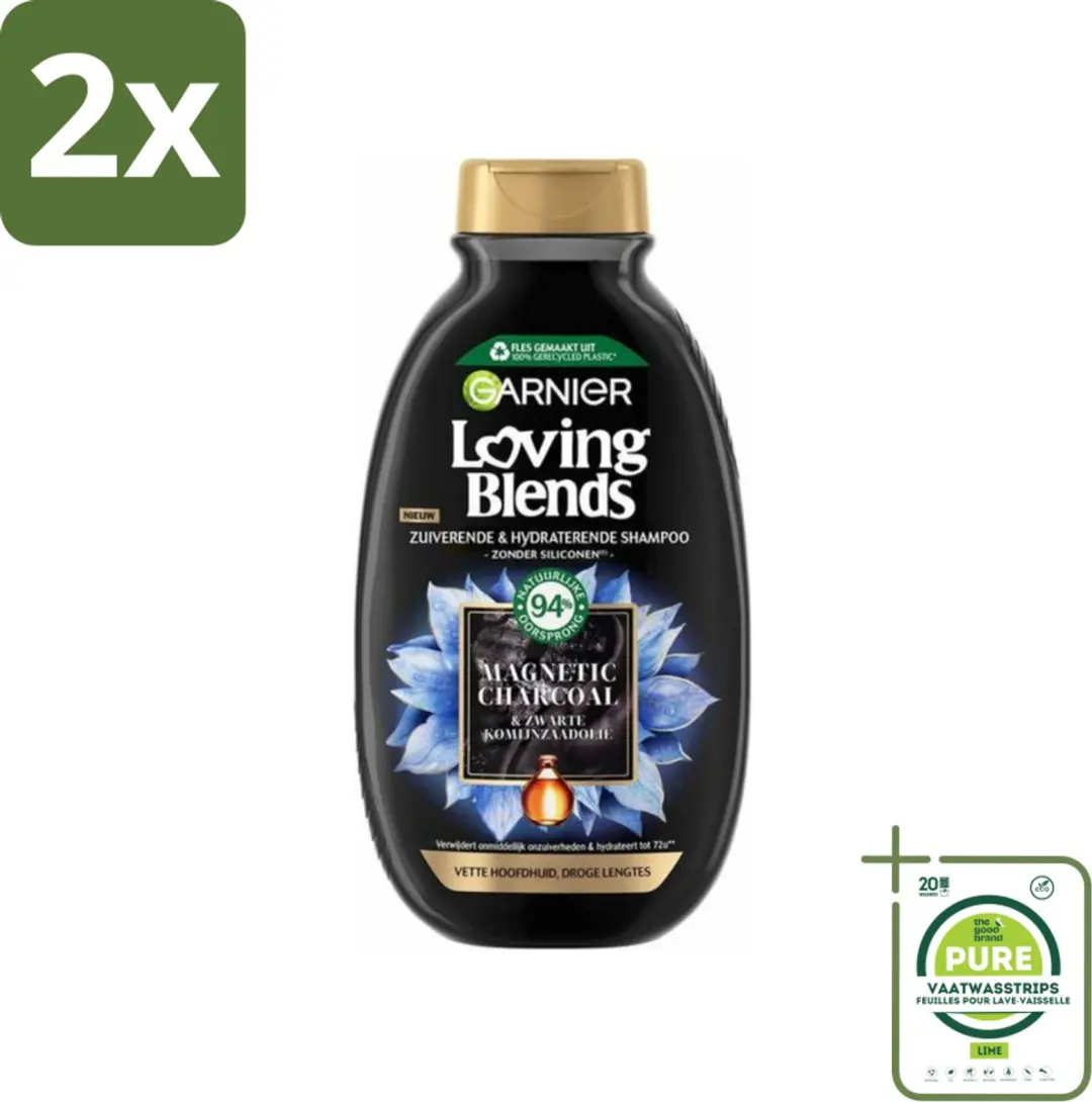 Garnier Loving Blends Magnetic Charcoal Shampoo 600ml