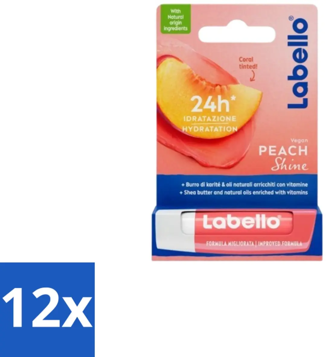 Labello Peach Shine Lippenbalsem 4,8g