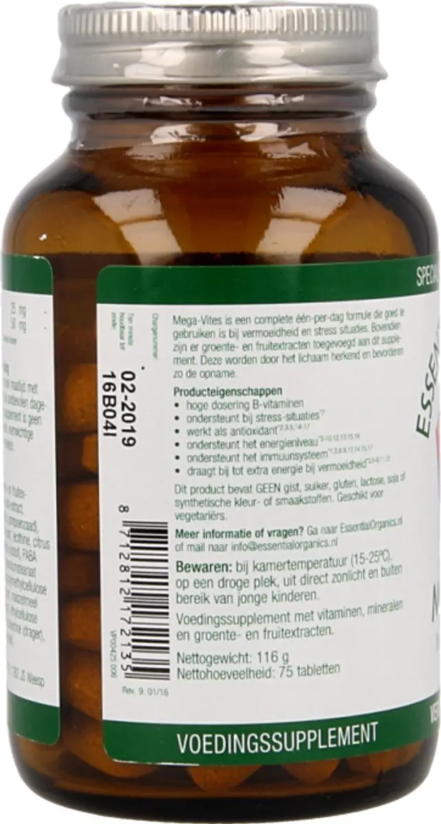 Essential Organics Mega-Vites Multivitamine 75 Tabletten