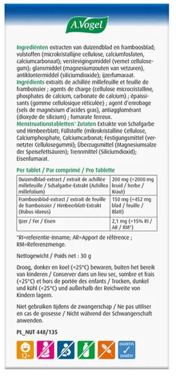 A.Vogel Menstruatie Tabletten - 30 Stuks