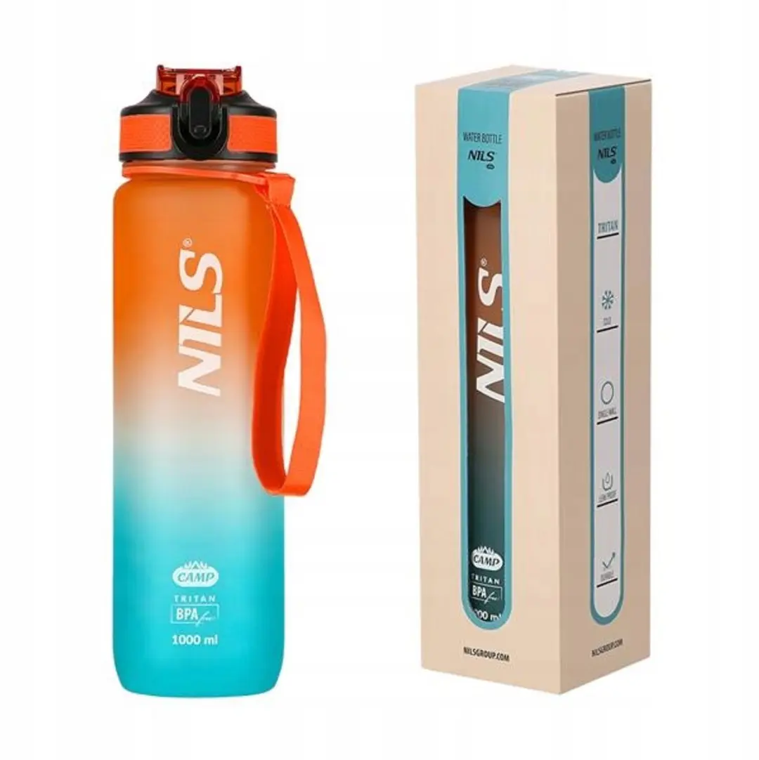 Nils Camp Tritan Drinkfles 1L Oranje/Blauw