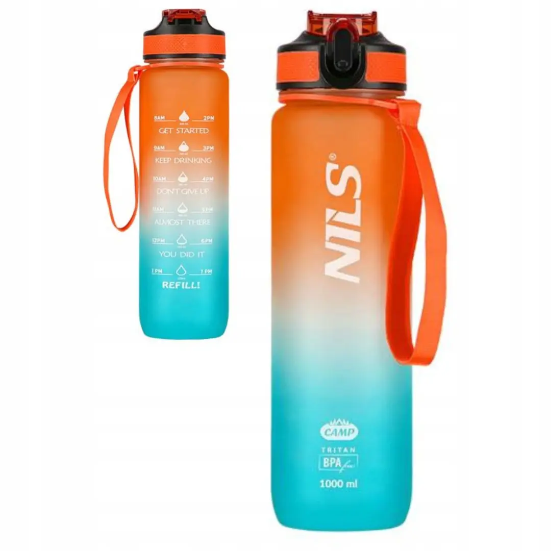 Nils Camp Tritan Drinkfles 1L Oranje/Blauw
