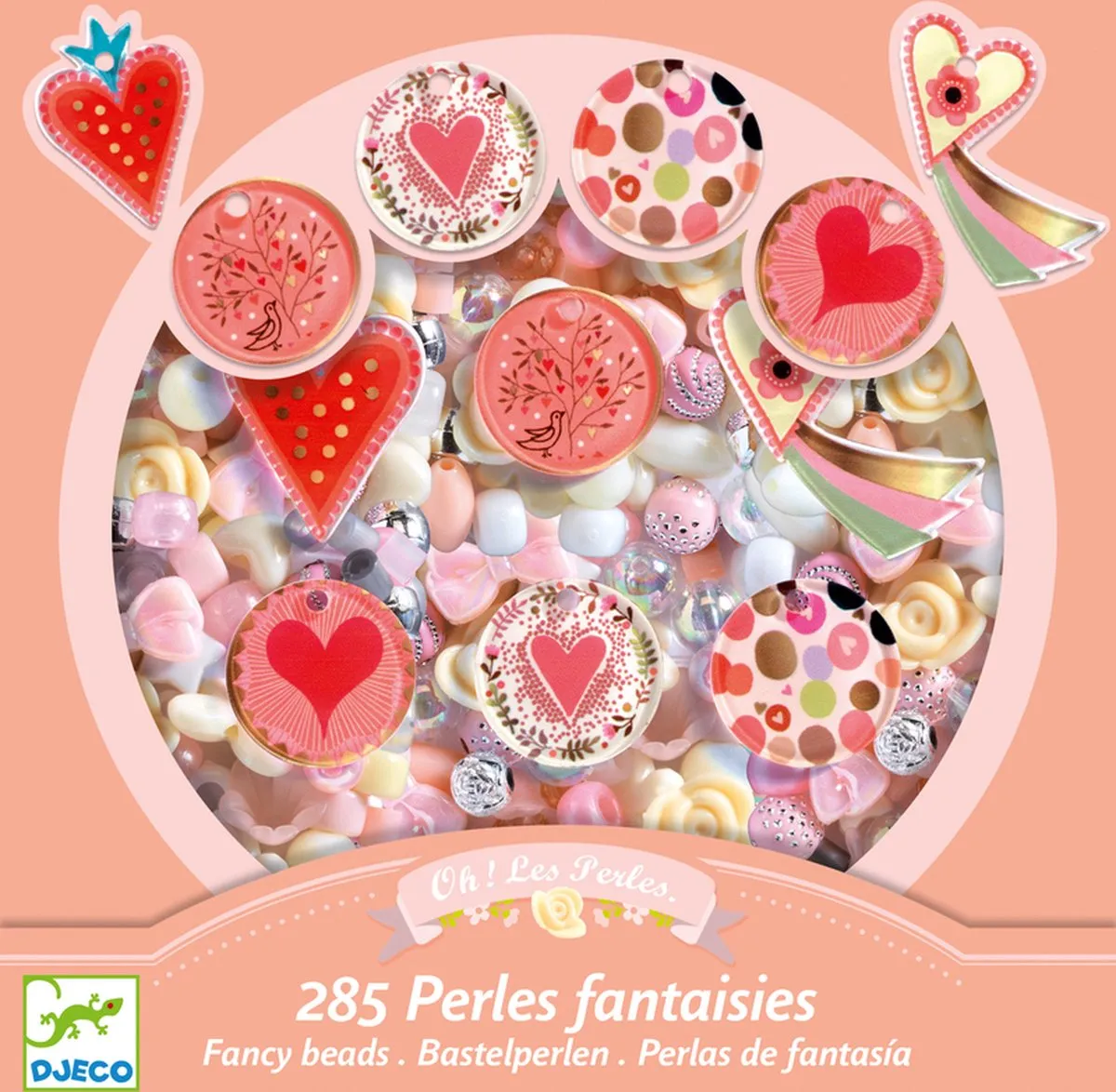 Djeco Parels Acrylkralen 285 Stuks - Rose