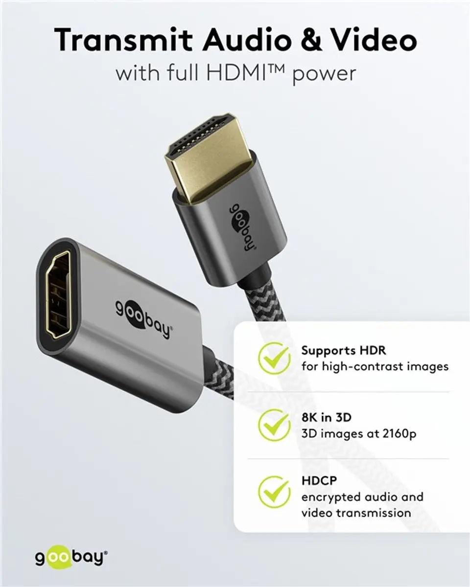 Goobay Plus HDMI 2.1 Flex Adapter 8K 60Hz - 0,10m