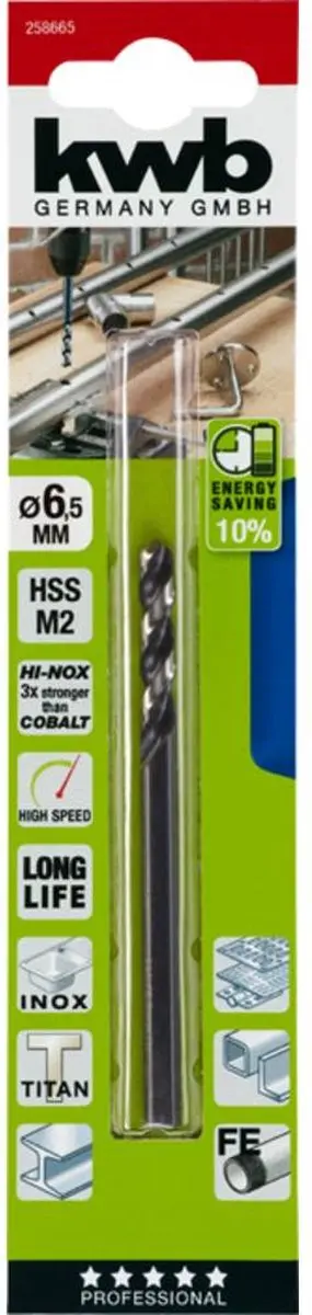 KWB Metaal-spiraalboor 6.5mm - 101mm - 1 Stuk