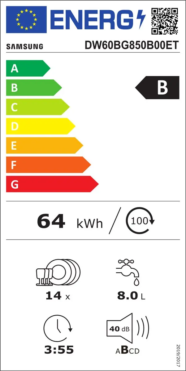 Samsung DW60BG850B00ET Inbouw Vaatwasser 14 Couverts