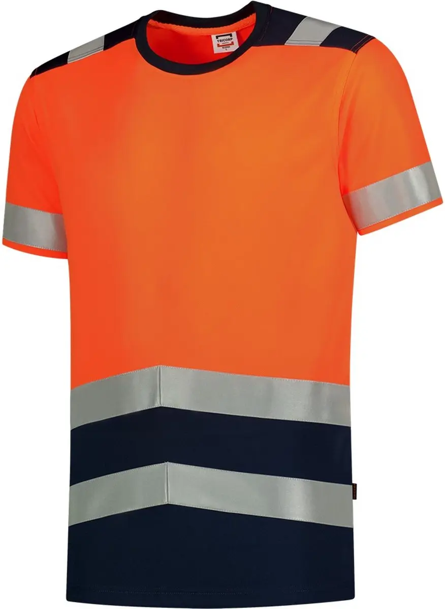 Tricorp 103006 T-shirt High Vis Bicolor - Fluoro Oranje/Inkt M