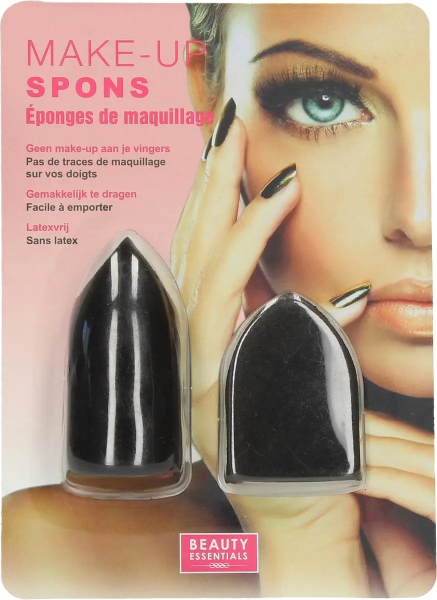 Beauty Essentials Vingersponsen Set - 2 Stuks - Zwart