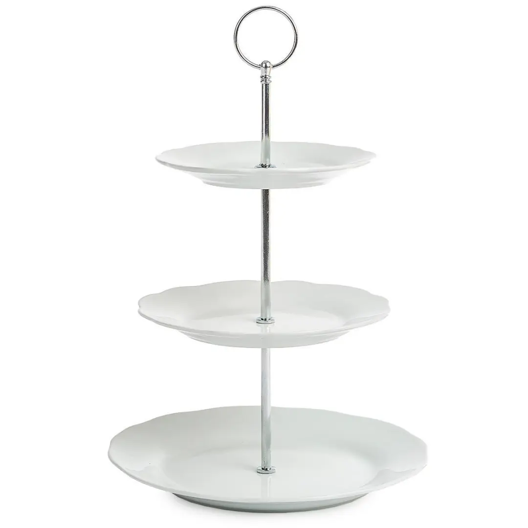Excellent Houseware Porseleinen Etagère 3 Laags - 25x22cm