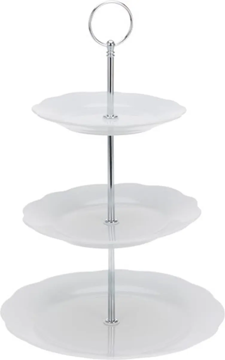 Excellent Houseware Porseleinen Etagère 3 Laags - 25x22cm