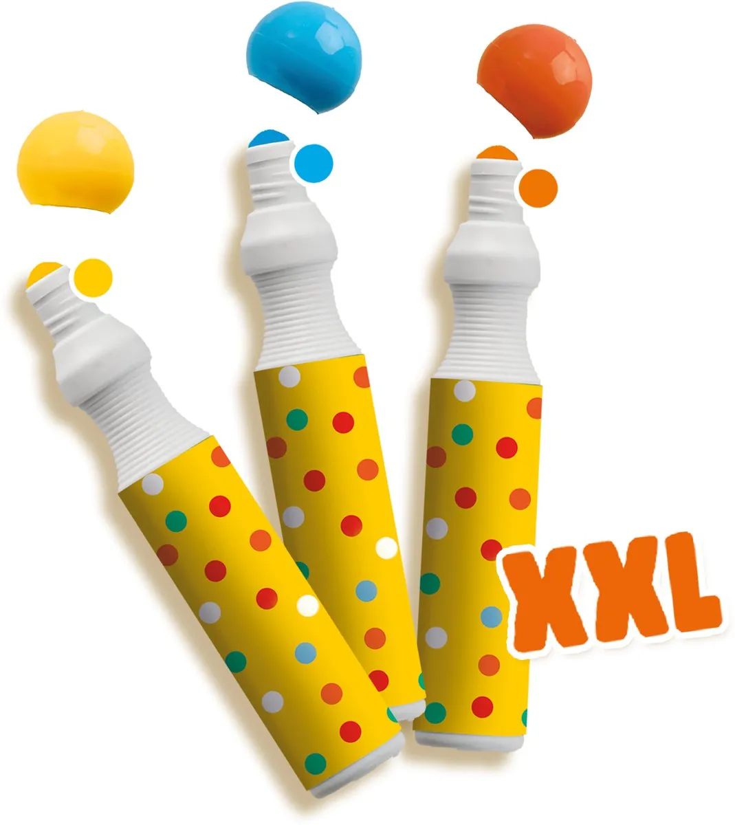 SES Creative Dot Markers Knutselset - 9 Stuks - 3 Stipstiften + 6 Kleurplaten