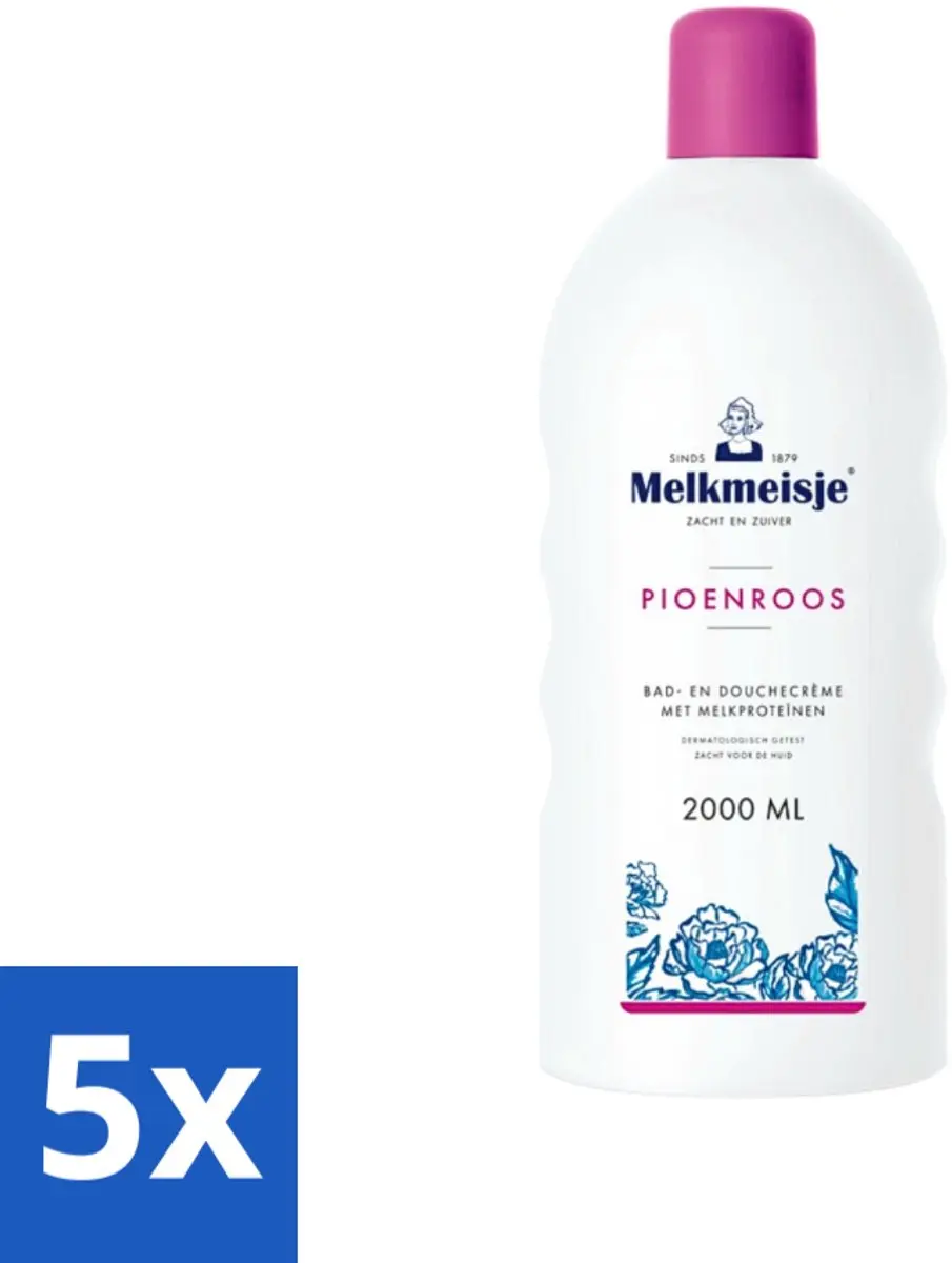 Melkmeisje Bad en Douche Crème Pioenroos 2000 ml