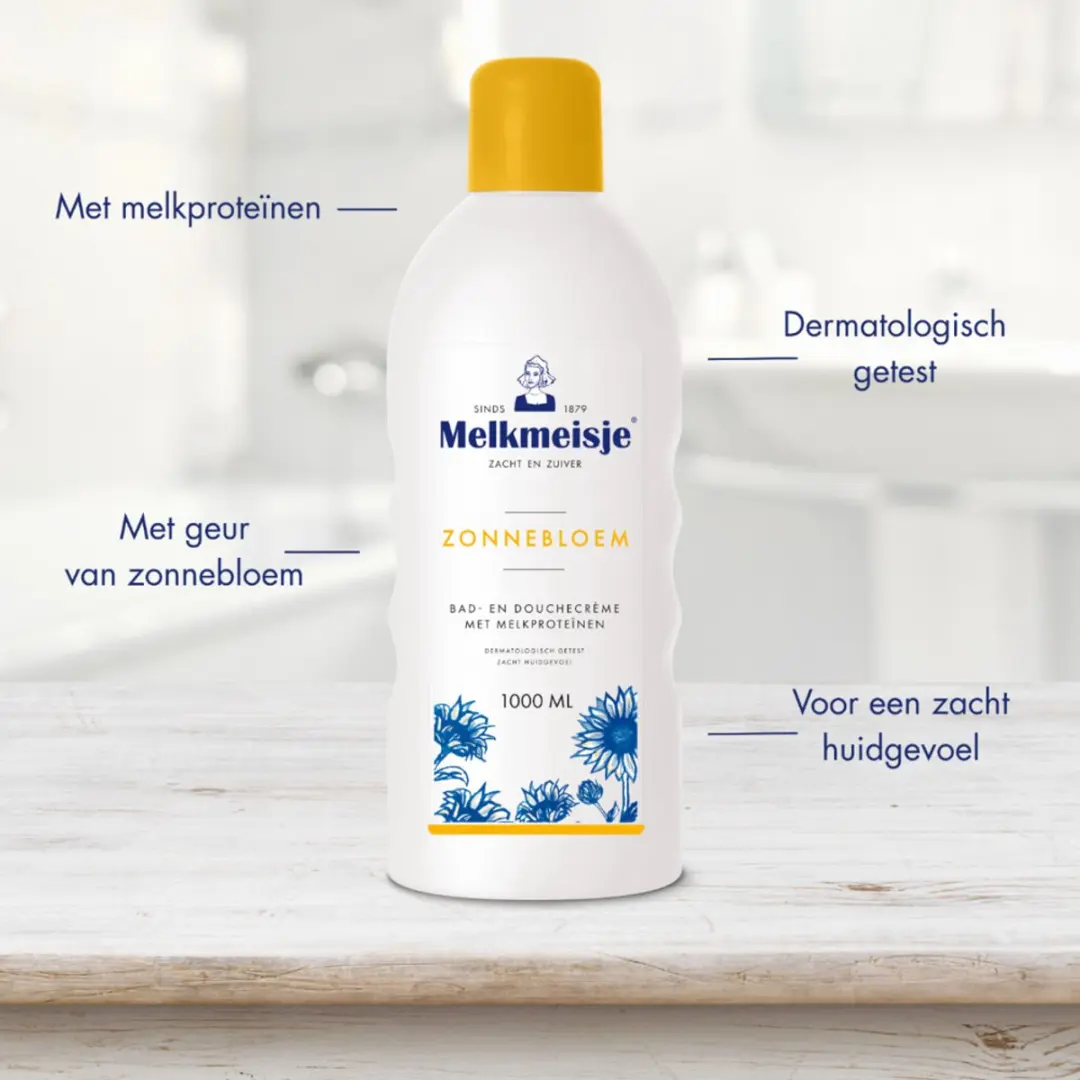 Melkmeisje Bad en Douchecrème Zonnebloem & Melk 1000ml