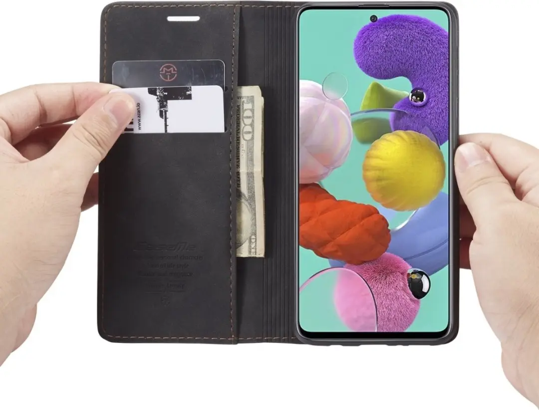 Caseme 013 Bookcase Portemonnee Telefoonhoesje - Samsung Galaxy A51 - 2 Pasjes - Zwart