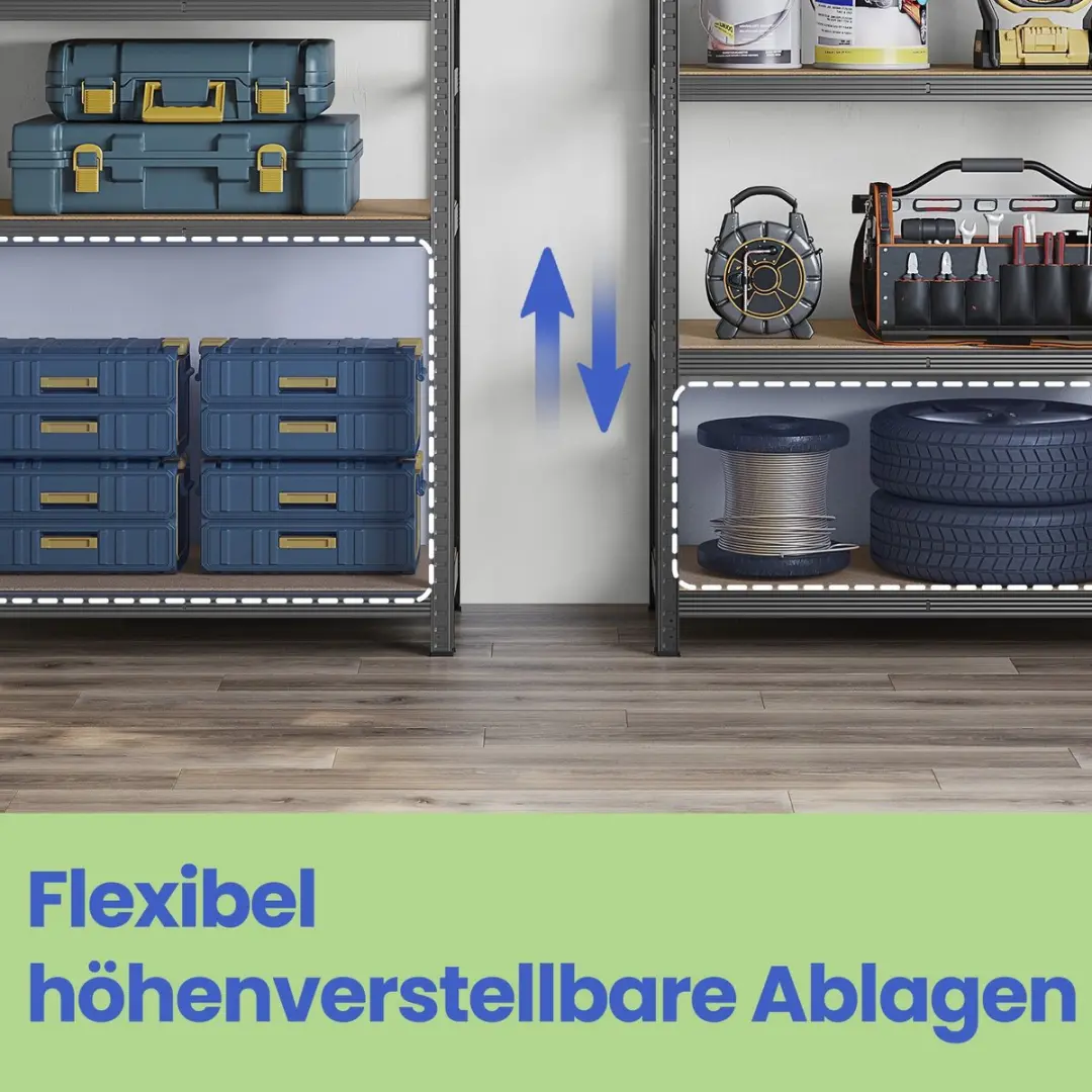 Songmics Stellingkast Grijs - Industrieel - afbeelding 4 van 5
