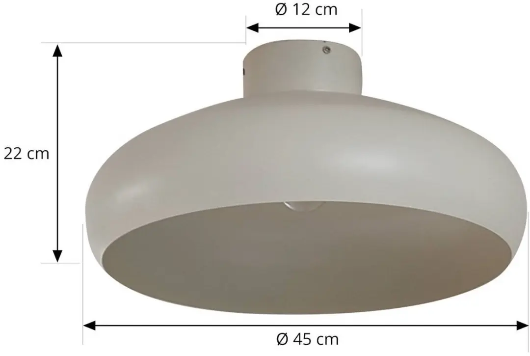 Lindby Plafondlamp 1 Licht E27 Beige - Ø45cm