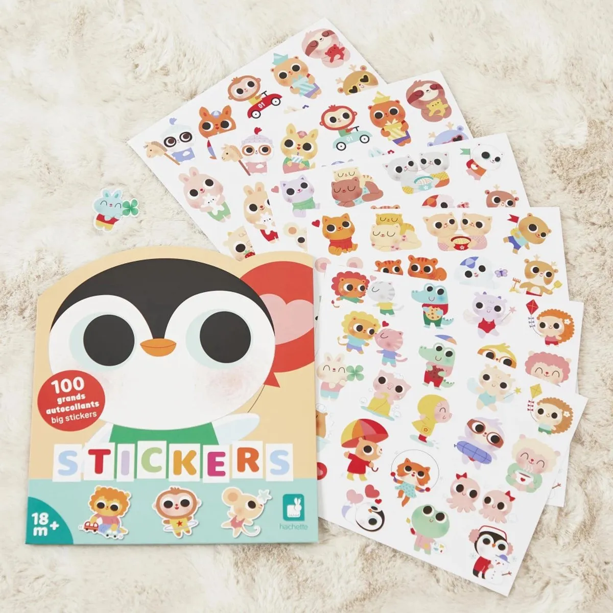 Janod Stickerset Babydieren 100 Stickers Multicolor