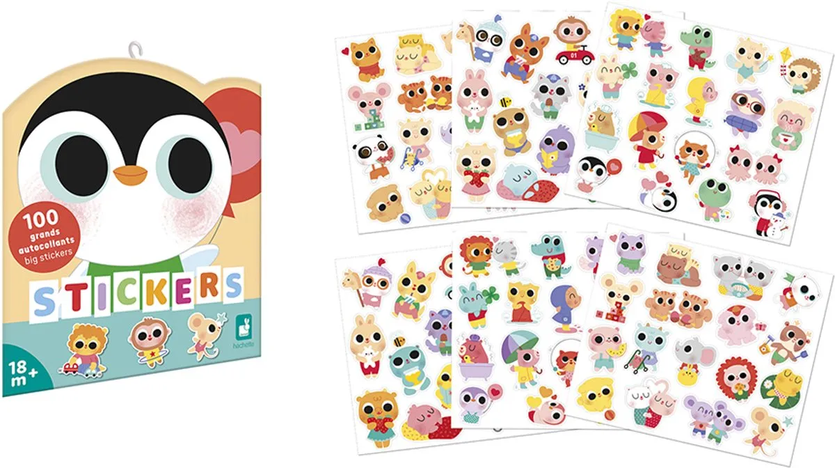 Janod Stickerset Babydieren 100 Stickers Multicolor