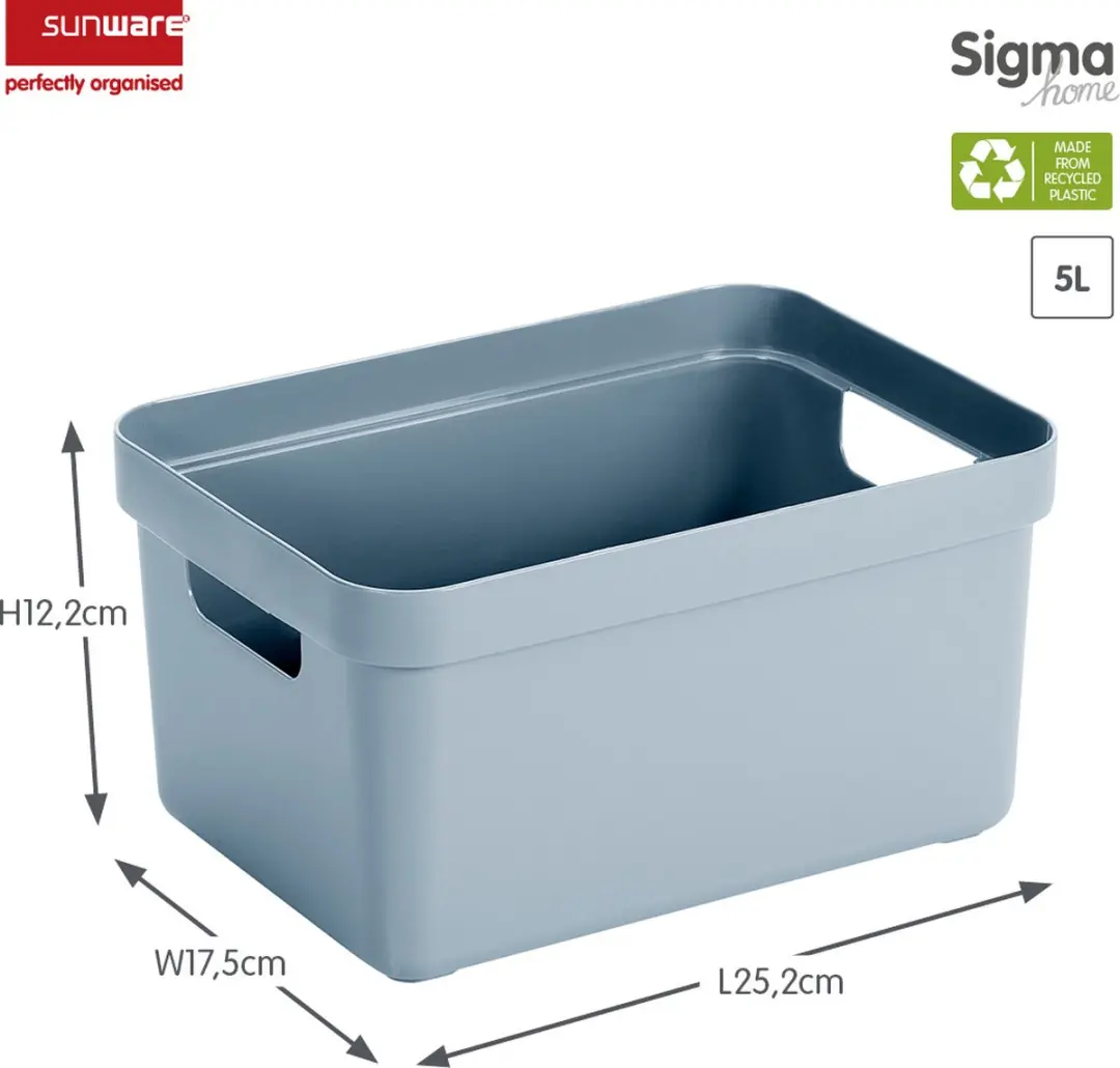 Sunware Sigma Home Opbergbox 5L - 6 Stuks - Blauw
