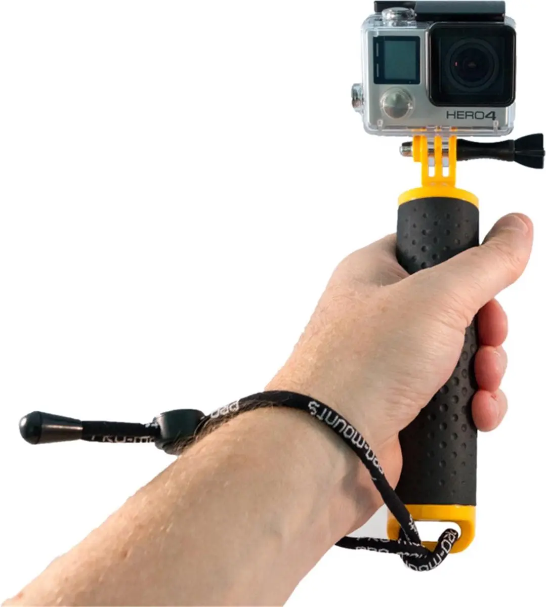 PRO-MOUNTS AquaGrip Actioncamhouder - 5 Inch - Geel/Zwart