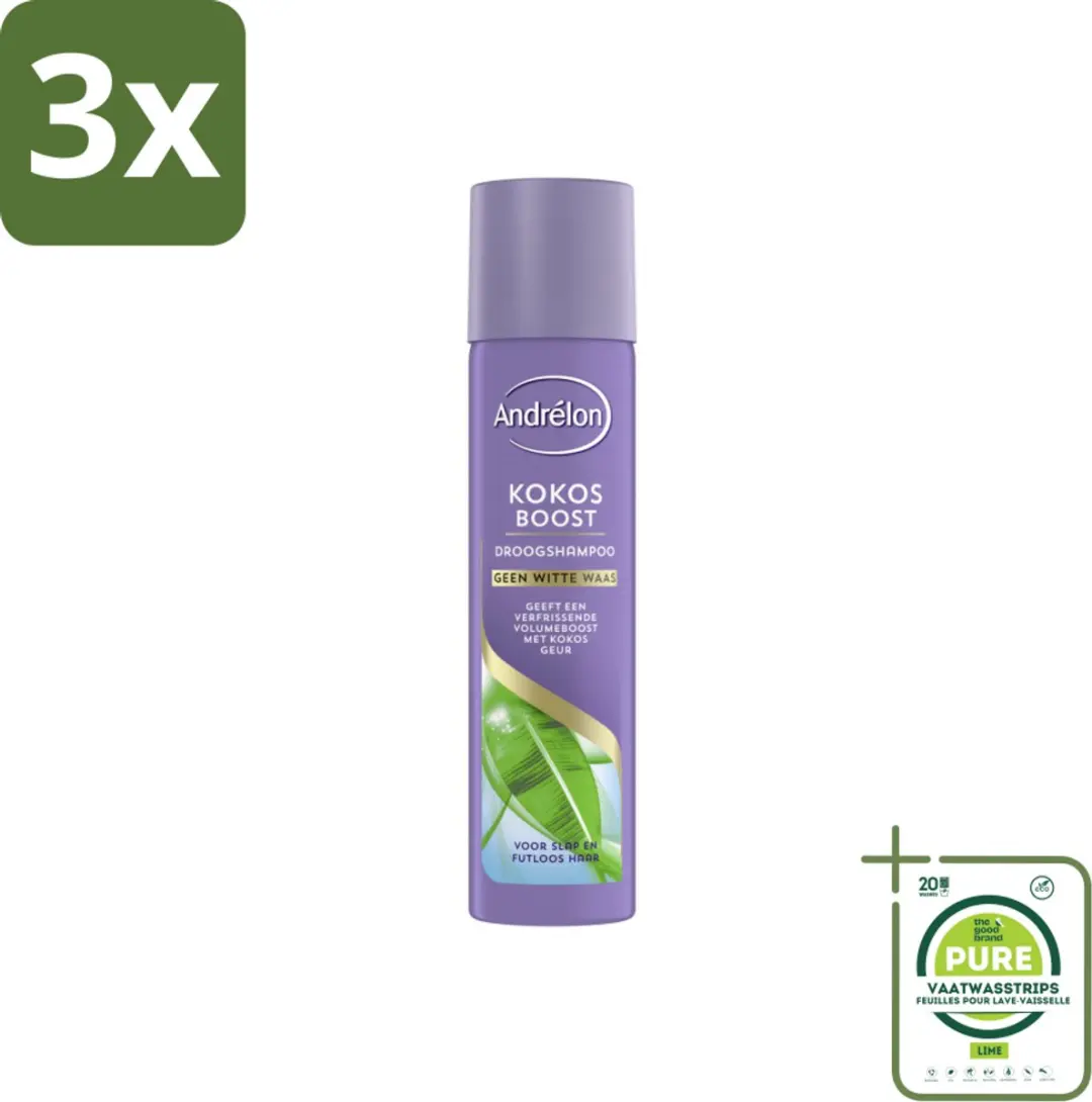 3 x Andrélon Droogshampoo Kokos Boost 245 ml
