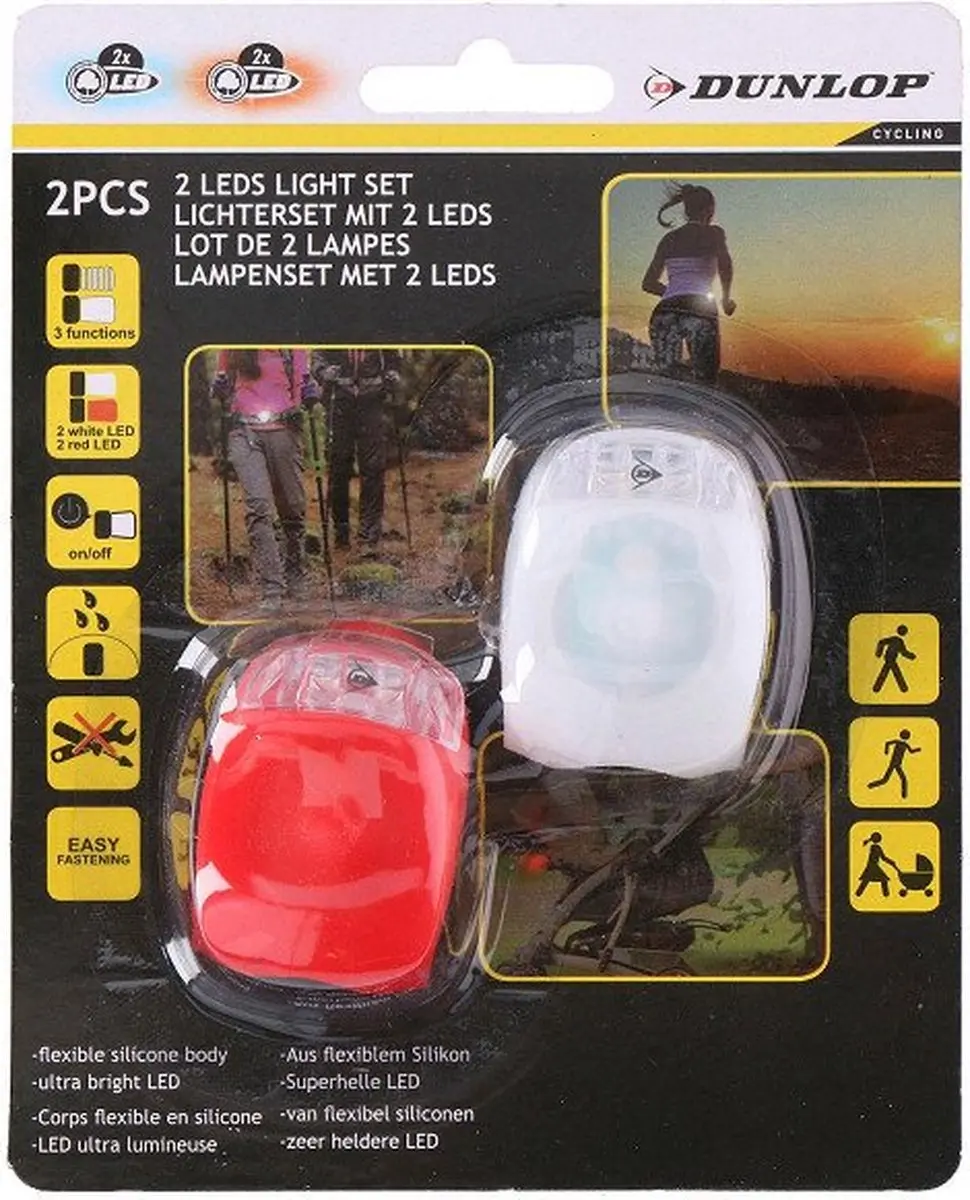 Dunlop LED Fietsverlichting SC 2-delig - Rood