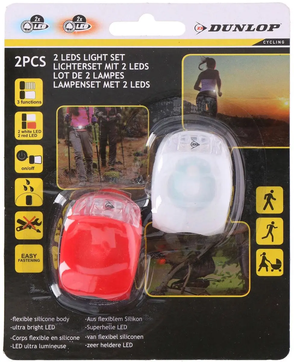 Dunlop LED Fietsverlichting SC 2-delig - Rood