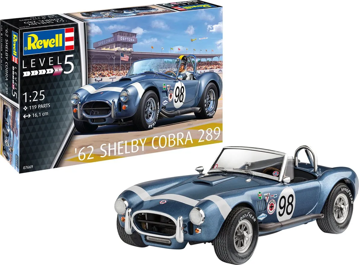 Revell 67669 62 Shelby Cobra 289 Modelbouwpakket - 1:25 - 119 Onderdelen - Multi