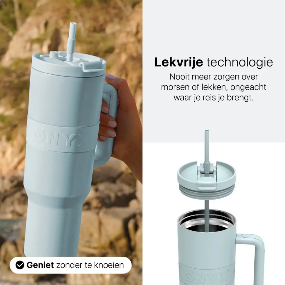 ONYX Drinkfles met Rietje 1.2L - Pastel Blue
