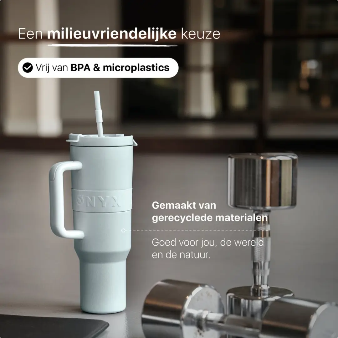 ONYX Drinkfles met Rietje 1.2L - Pastel Blue