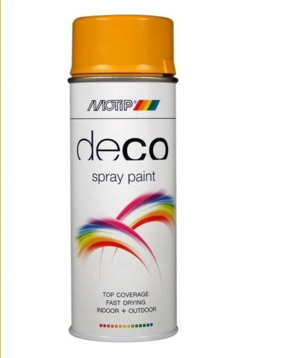 Motip Deco Alkyd Hoogglans Lak RAL 1004 Goudgeel 400ml