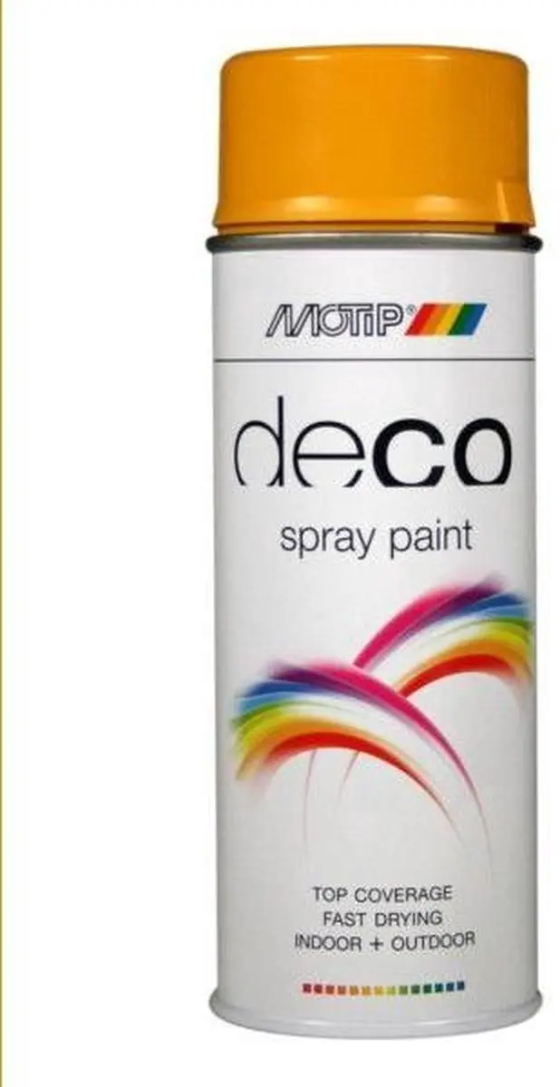 Motip Deco Alkyd Hoogglans Lak RAL 1004 Goudgeel 400ml - afbeelding 6 van 6
