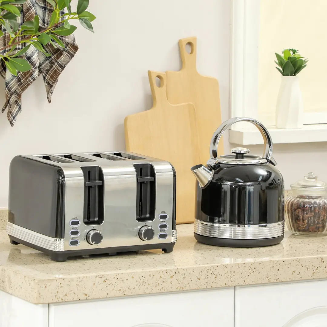 ECTEATOY Ontbijtset Waterkoker & Broodrooster 2200W - 1,7L - Zwart - afbeelding 5 van 6