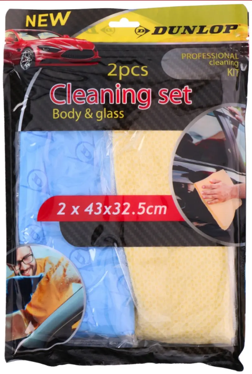 Dunlop Poetsdoek Blauw & Geel 43x23,5cm