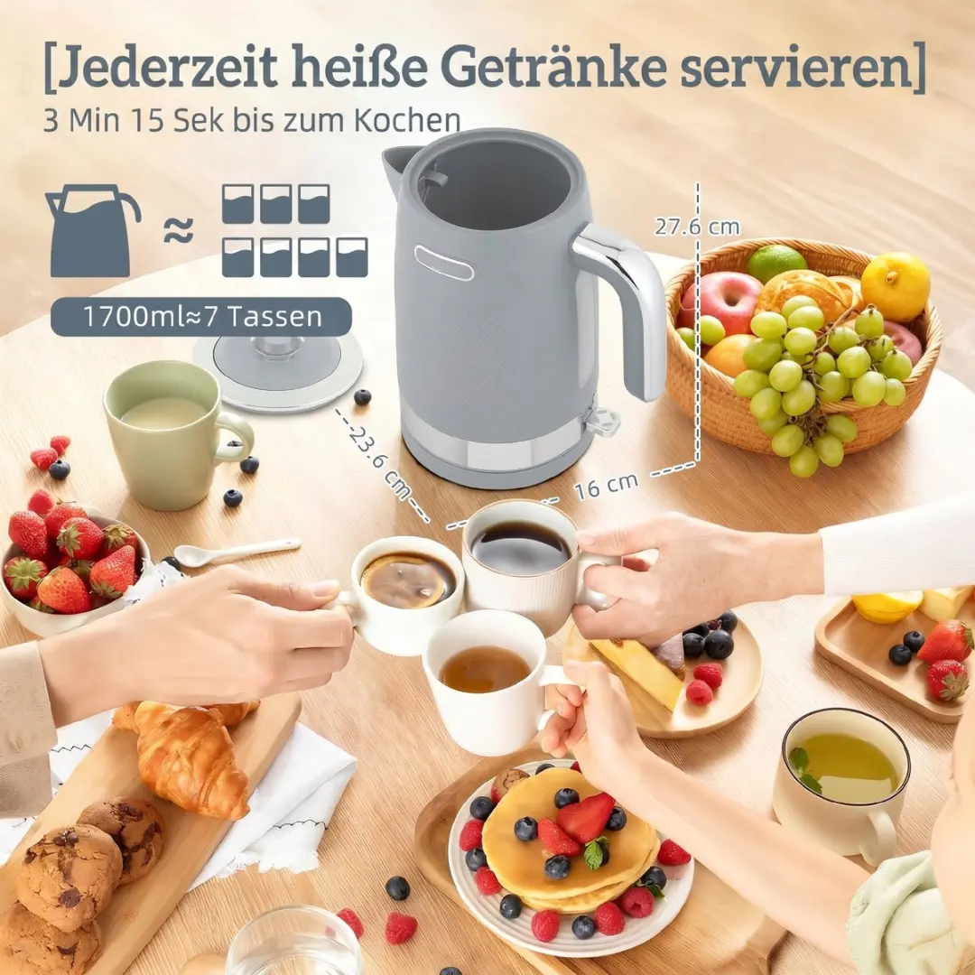 ECTEATOY 3-in-1 Ontbijtset 2200W - Waterkoker/Broodrooster/Eierkoker Zwart - afbeelding 4 van 6
