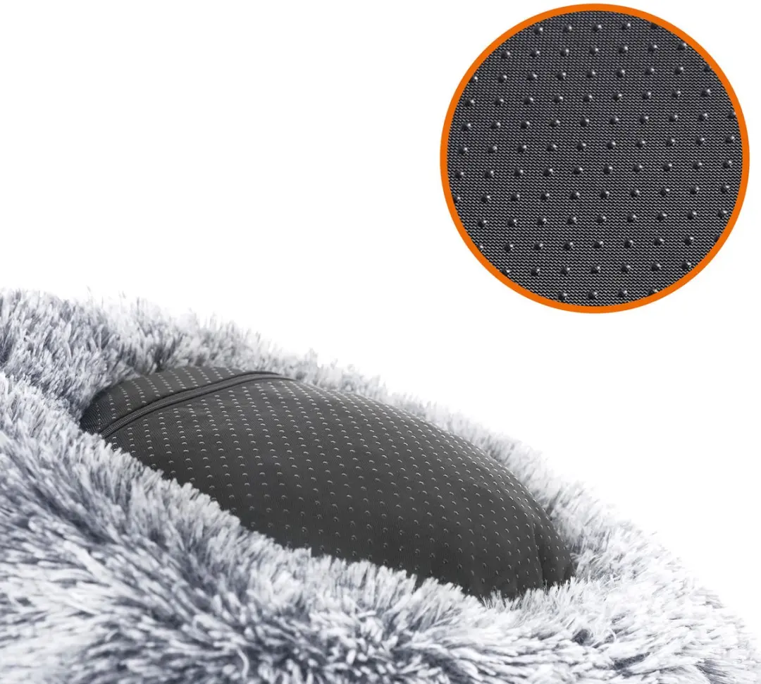 Songmics Hondenmand Fluffy Donutkussen - Grijs